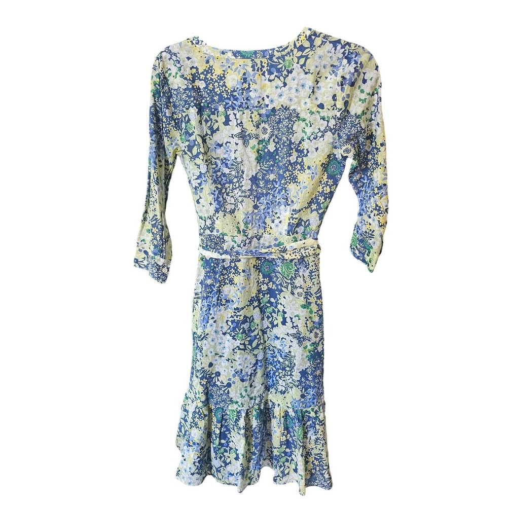 Talbots Floral Print Cotton Blend Button Front Dress -Butterfly Garden Size 2 - Picture 3 of 8